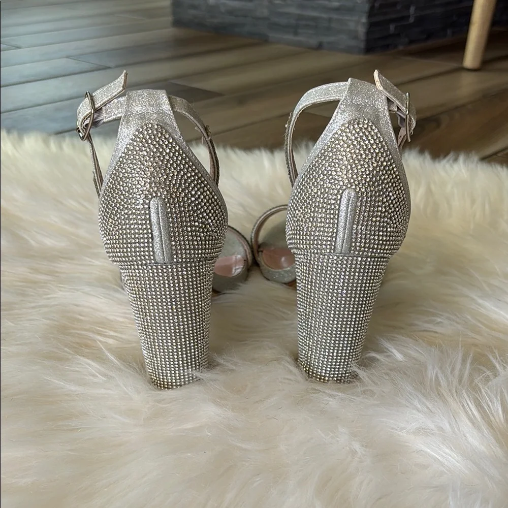 Bling Ankle Strap Heels Size 9 - Picture 5 of 10